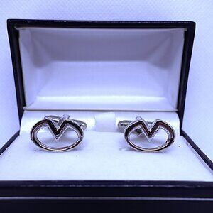 Brand New Chromed Infiniti Emblem Cufflinks with Case, Silver